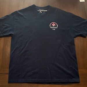 LRG Navy Short Sleeve Tee with Chest Graphic